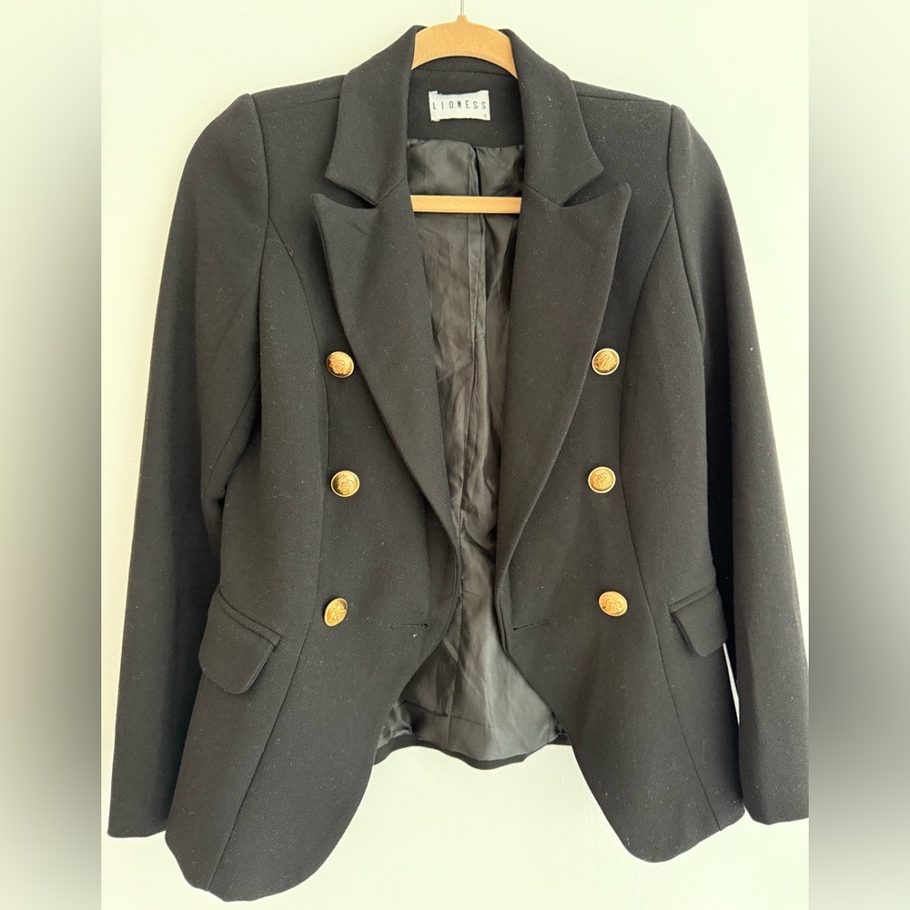 Lioness Black Blazer with Gold Buttons